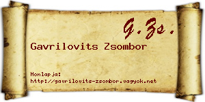 Gavrilovits Zsombor névjegykártya